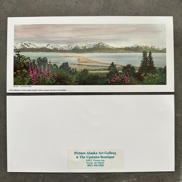 Homer Summer View Watercolor Painting Print Fine Art by Don Kolstad Alaska 2002 - Picture 5 of 9